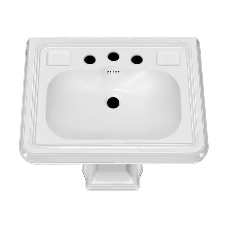 Whitehaus AR854-AR805-3H 28-3/4" Rectangular Vitreous China Pedestal