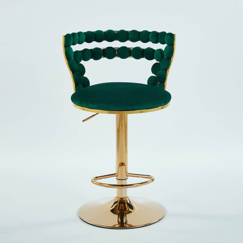 Modern Bar Chair With Golden Color Iron Tube Legs
