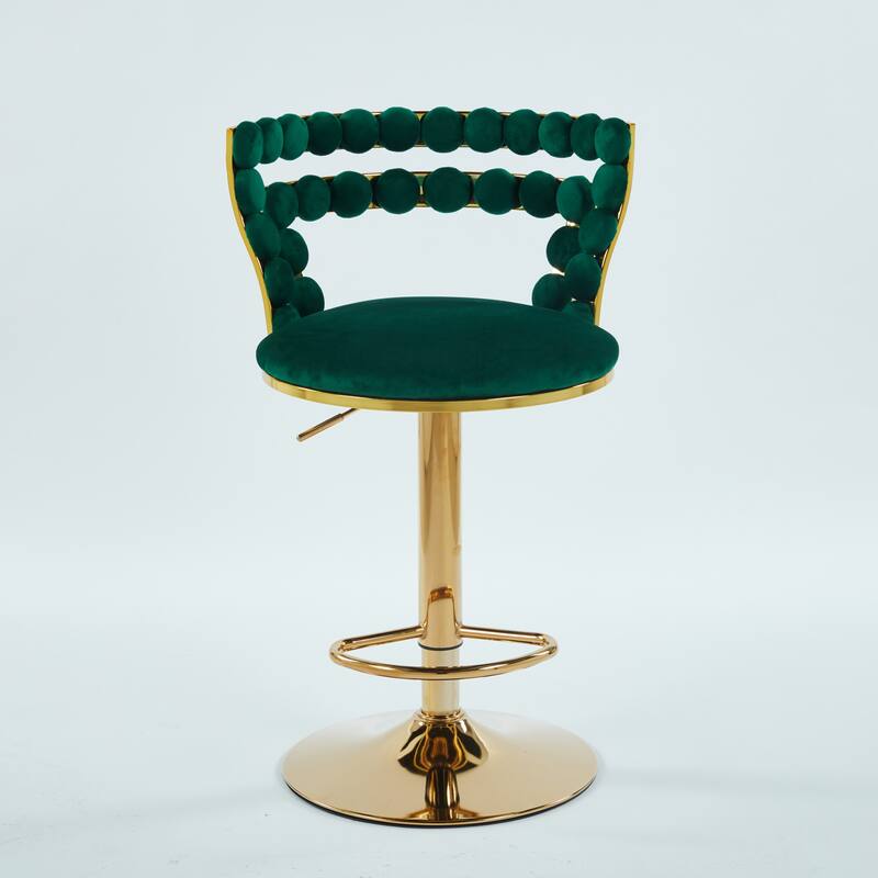 Modern Bar chair(set of 2 ) with golden color iron tube legs, soft cushions and comfortable backrest