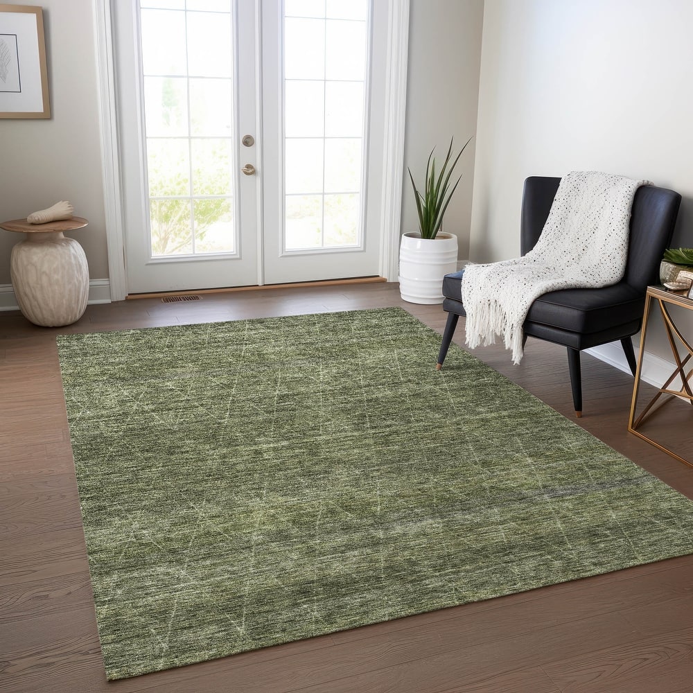 Machine Washable Indoor/ Outdoor Trellis Ombre Chantille Rug