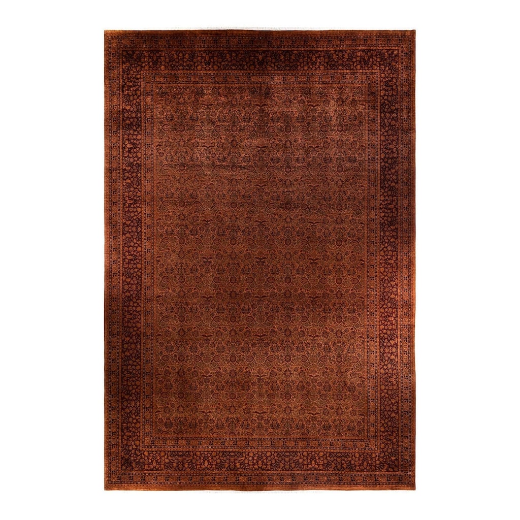 Overdyed, One-of-a-Kind Hand-Knotted Area Rug - Gold - 11' 10" x 17' 7"