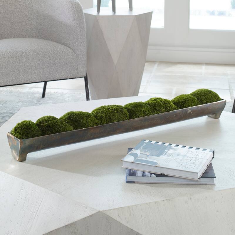 Uttermost Canal Moss Centerpiece - 5 x 34 x 3