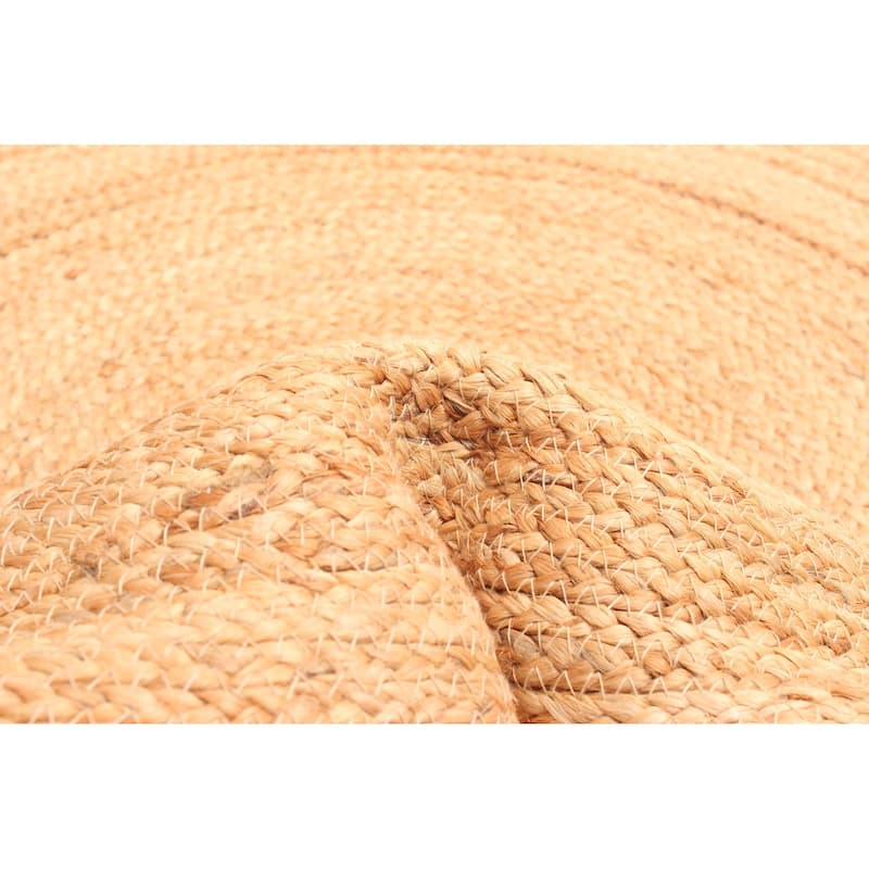 ECARPETGALLERY Braided Weave Palas Denizli Tan Jute Rug - 3'2 x 3'2