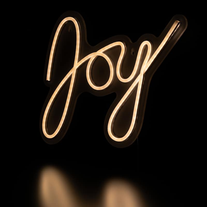LED Joy Neon Lighted Christmas Wall or Window Decoration - 15"