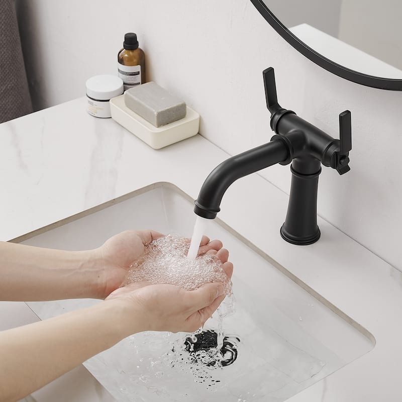 Industrial Style Two Handle Bathroom Faucet