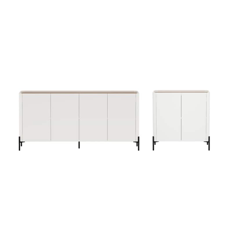 Manhattan Comfort 2-Piece Modern Abbey Accent Cabinet and Sideboard Set