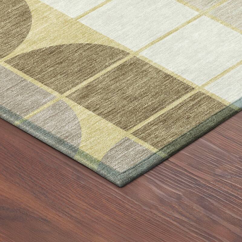Machine Washable Indoor/ Outdoor Modern Finch Chantille Rug