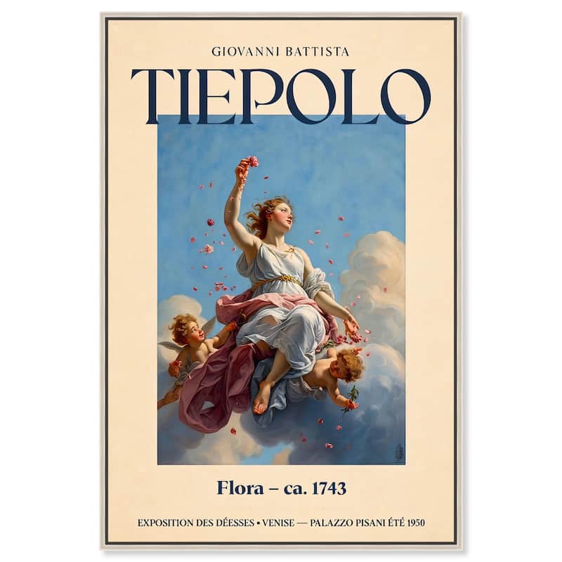 Goddess of Flowers in Flight Canvas by Art Remedy - Silver - 20" x 30"