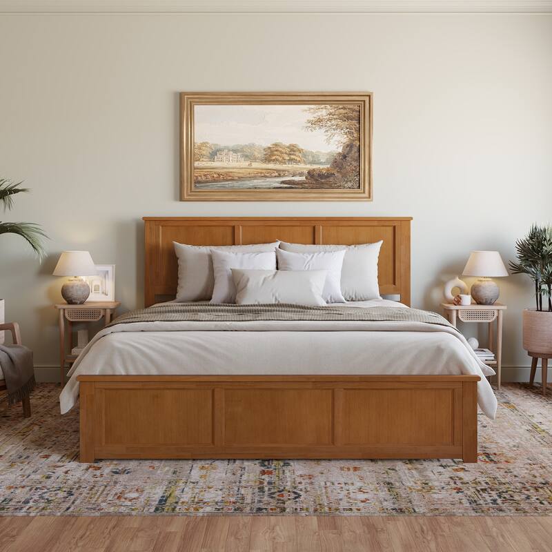 Madison Wood Low Profile Platform Bed with Matching Footboard