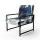 preview thumbnail 15 of 25, Designart "Abstract Pattern With Blue & Golden II" Upholstered Abstract Accent Chair and Modern Arm Chair