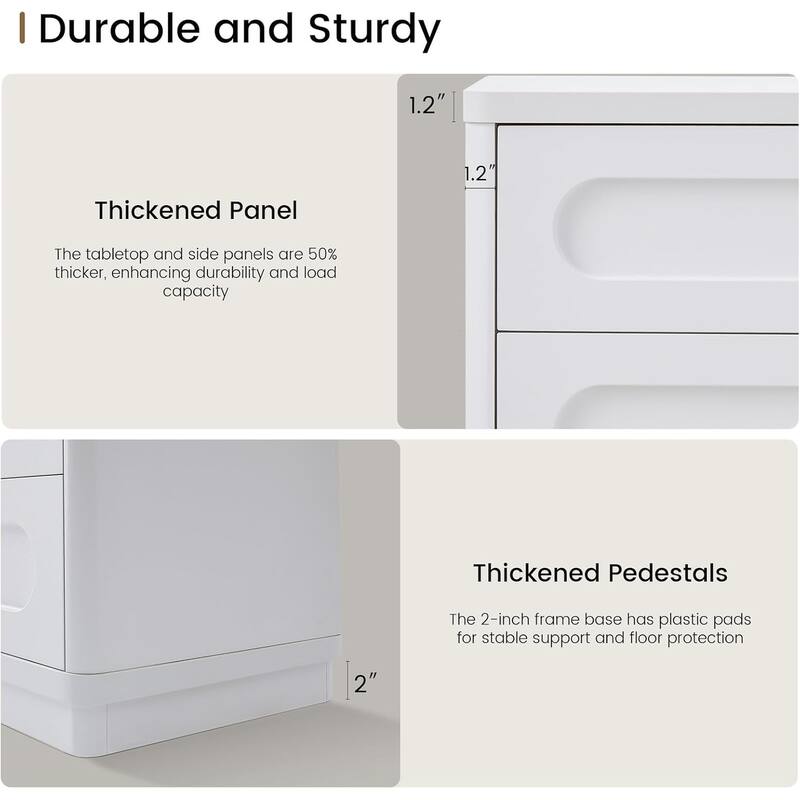 Bedroom Nightstand 3 Drawers 21.7''Wx15.8''Large Night Stand