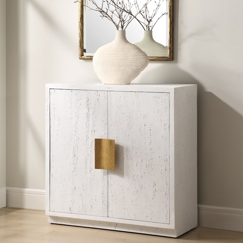 Uttermost Emma 2 Door White Cabinet - 32.25'' H X 32'' W X 14.25'' D