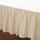 preview thumbnail 6 of 5, Cozy Line Golden Farmhouse Ticking Cotton Bed Skirt Cream Striped Ruffled Dust Ruffle, Tailored 16" Drop