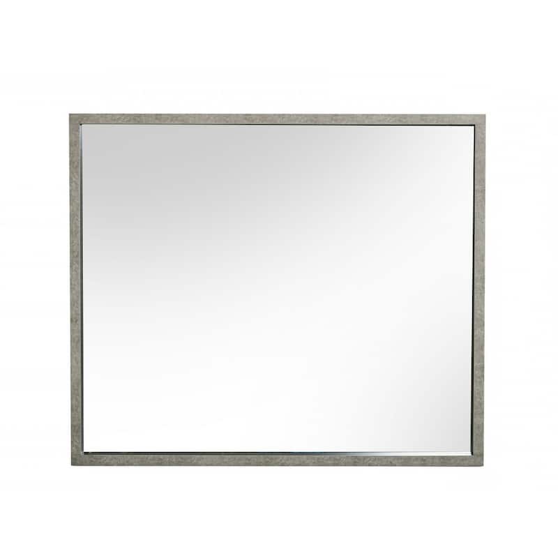 HomeRoots 34" Gray Faux Concrete Framed Accent Mirror - 40' X '34' X '2