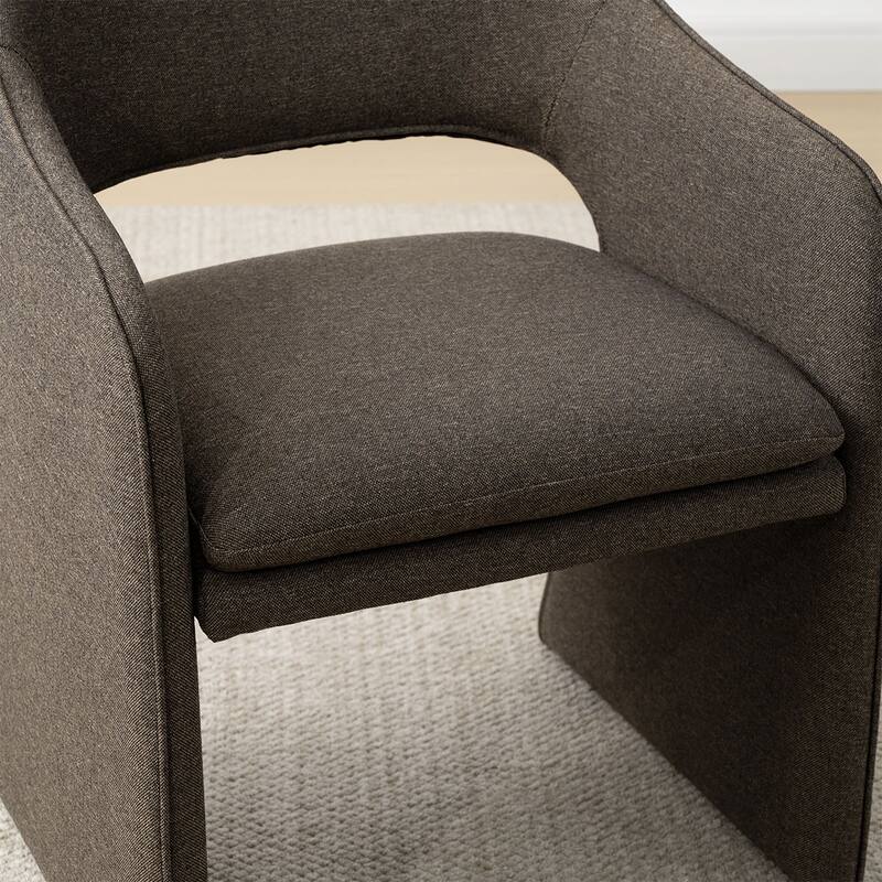 Upholstered Dining Chairs Set of 4 with Open-Back Design and Performance Fabric