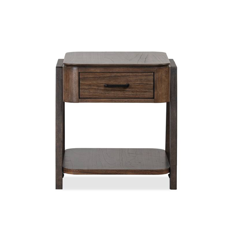 Magnussen Home Hallie Milk Chocolate and Dark Chocolate Rectangular End Table - 22''W x 26''D x 23''H