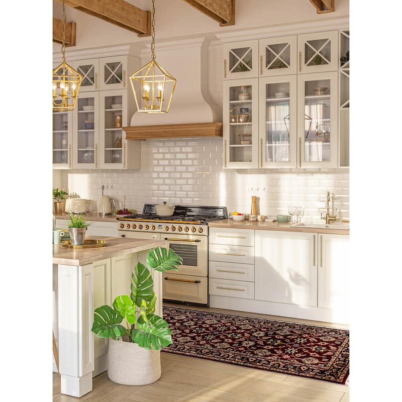 ECARPETGALLERY Hand-knotted Finest Agra Jaipur Red Wool Rug - 2'6 x 11'7