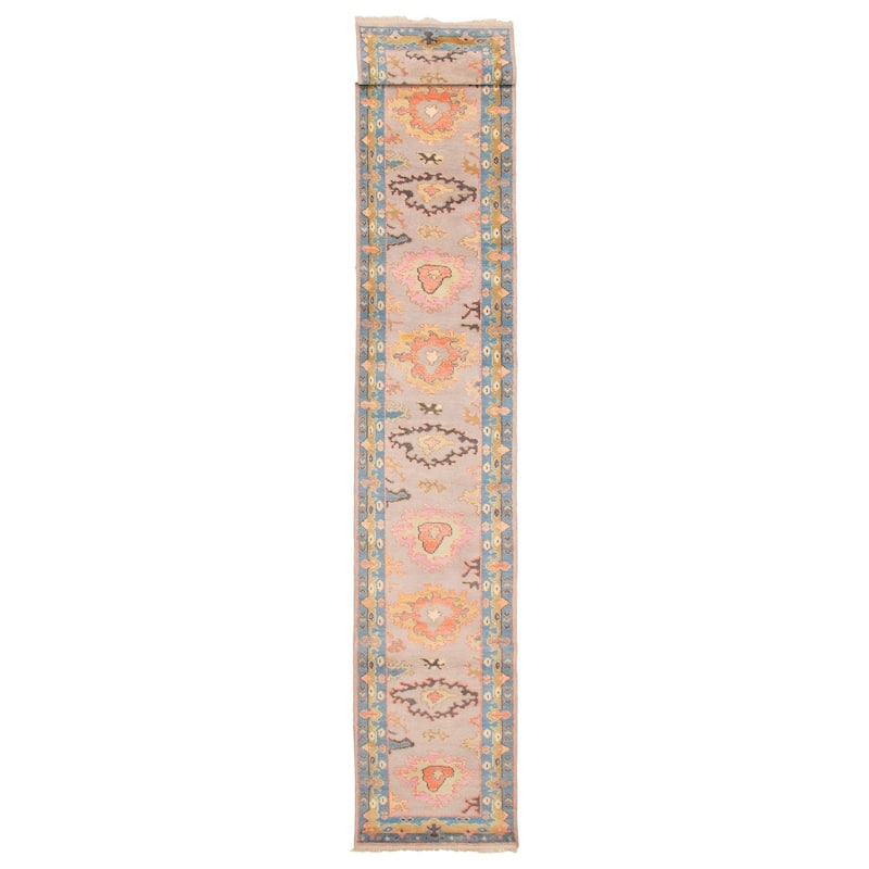 ECARPETGALLERY Hand-knotted Modern Oushak Taupe Wool Rug - 2'5 x 23'5 - Taupe - 2'5 x 23'5