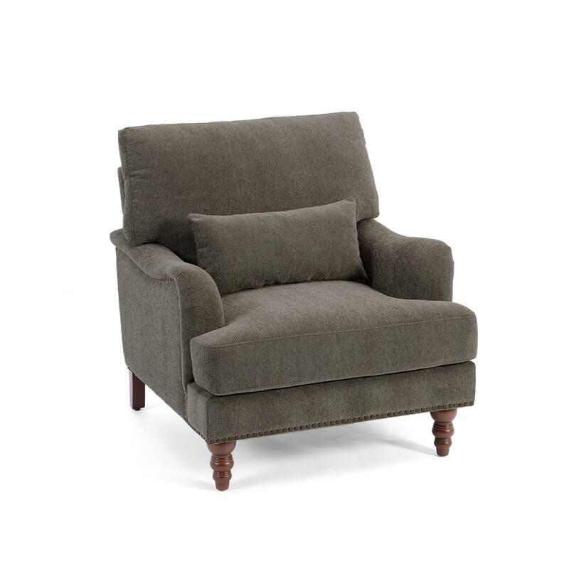 2 Piece Mid-Century Modern Oversized Accent Armchair Upholstered Chair