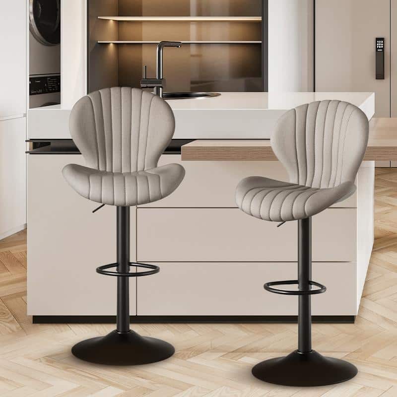 Bar Stools Set of 2 Modern Swivel Bar Chairs, Barstools Counter Height with High Backrest, Easy 3-5 Minute Assembly