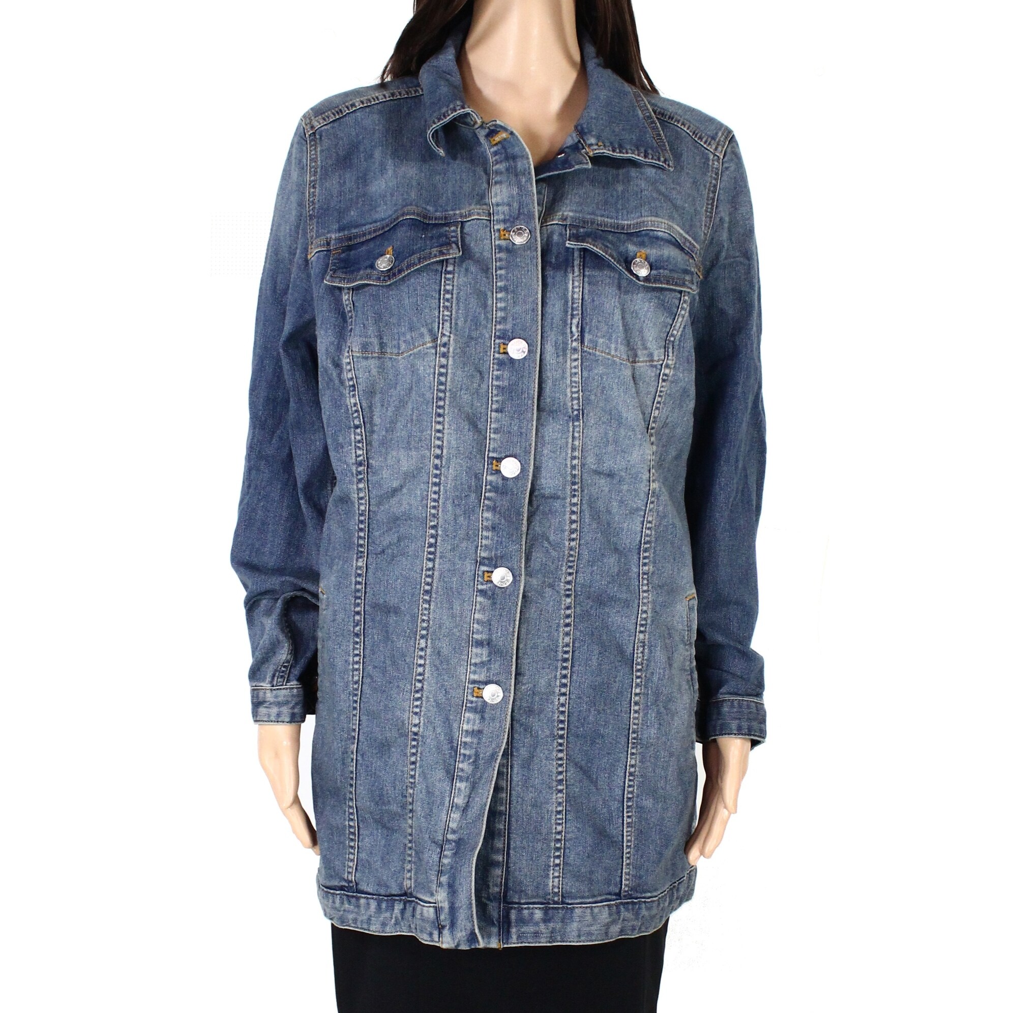 chicos elongated denim jacket