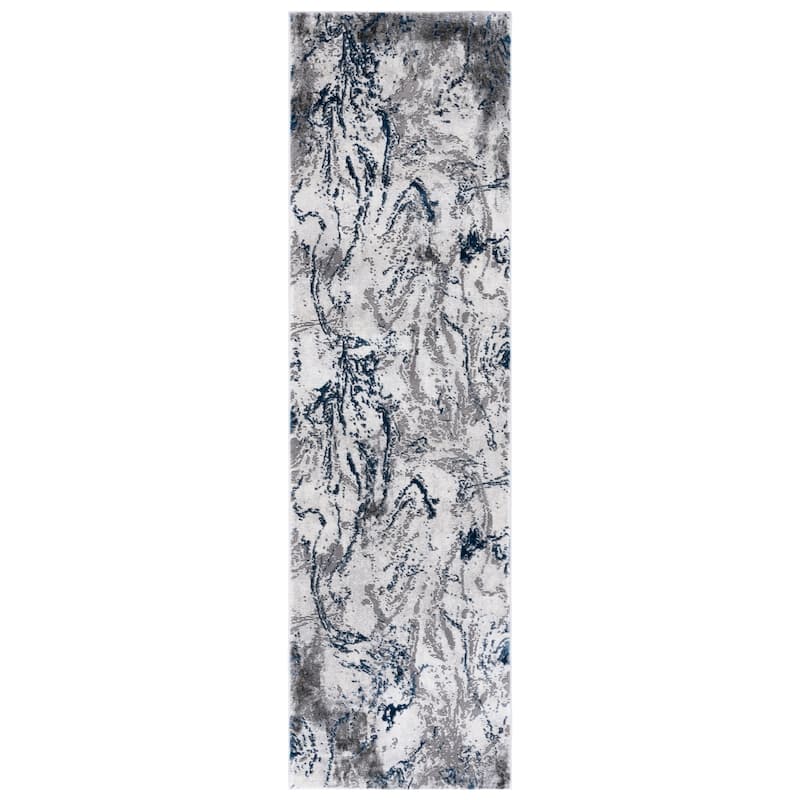 SAFAVIEH Craft Cupertina Modern & Contemporary Rug - 2'3" x 8' Runner - Grey/Blue