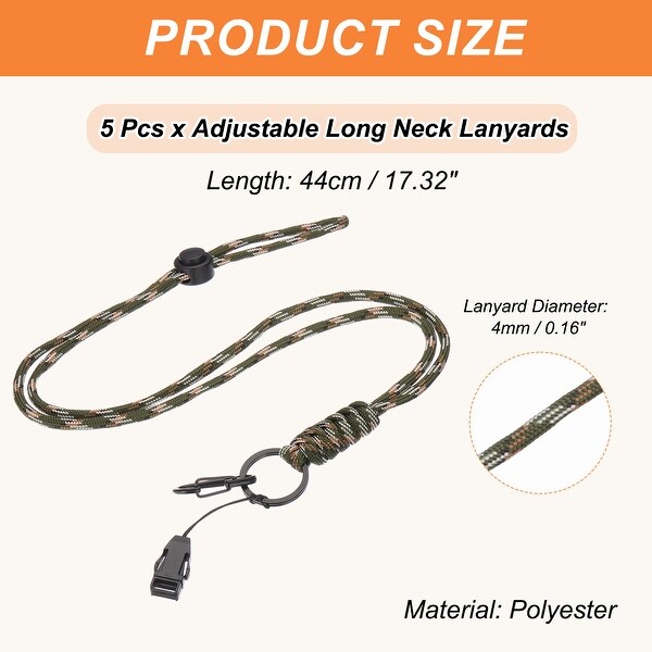 Neck Lanyard with Hook, Adjustable Long Keychain Strap Badge