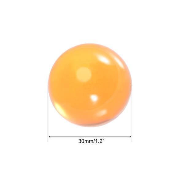 30mm Diameter Acrylic Ball Orange Sphere Ornament 1.2 Inches 5 Pcs ...