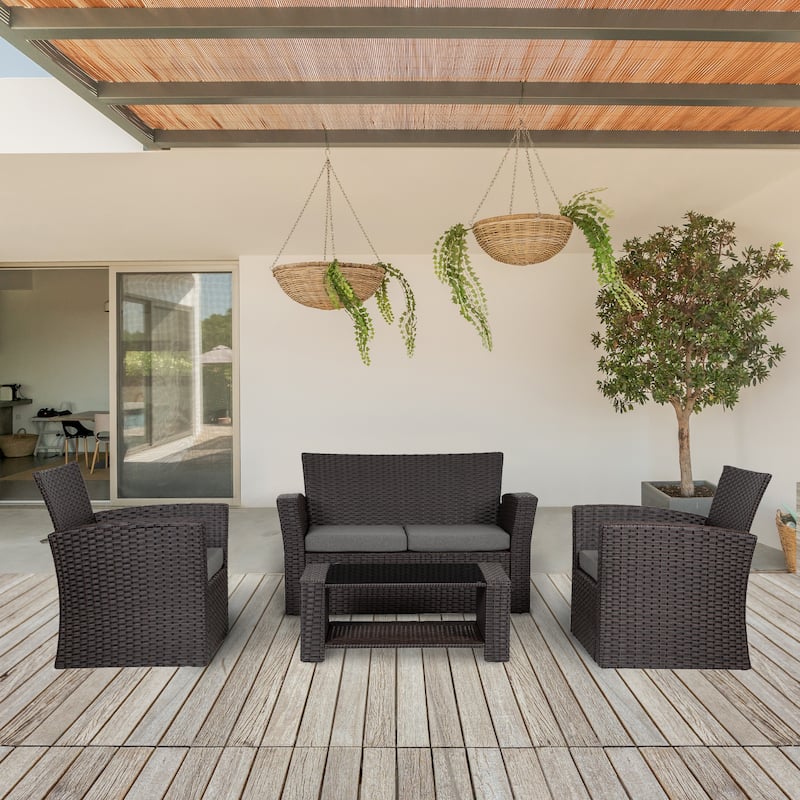 Grandview Outdoor Chocolate 4-piece Patio Conversation Set