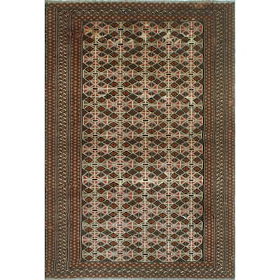 Noori Rug Vintage Distressed Wade Brown/Red Rug - 3'1" x 4'6"