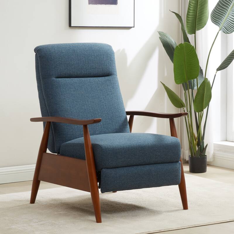 Taylor Wood Arm Push Back Recliner in Performance Fabric by Greyson Living