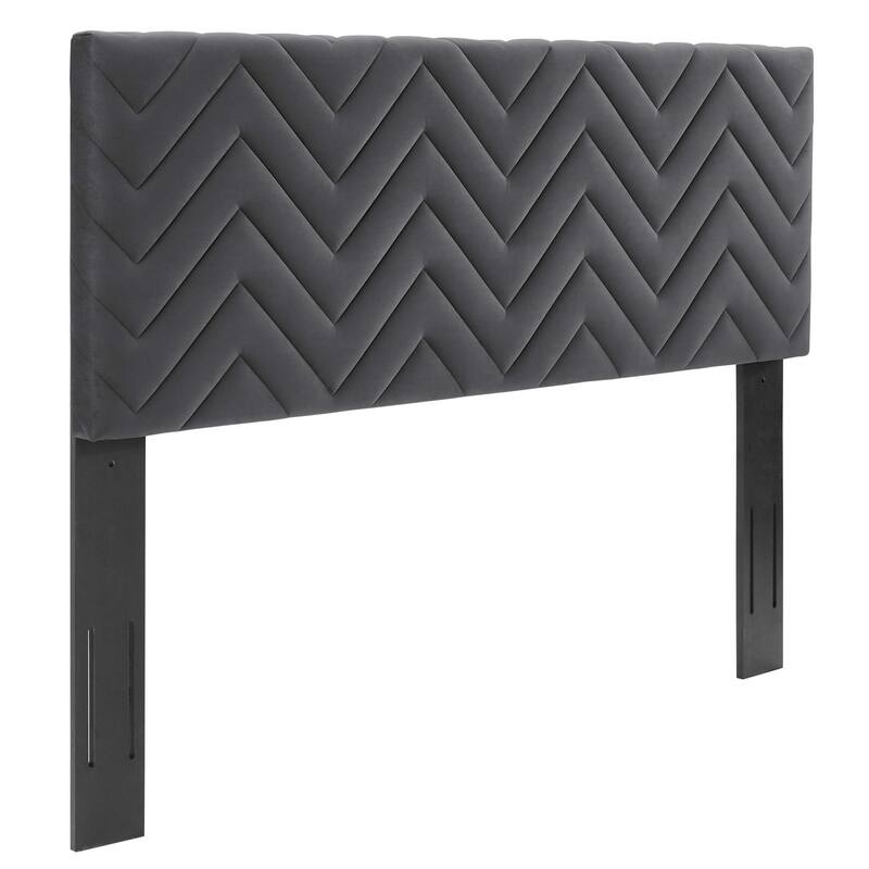 Mercy Chevron Tufted Performance Velvet Full/Queen Headboard