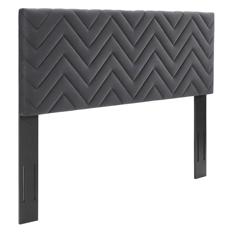 Mercy Chevron Tufted Performance Velvet Twin Headboard