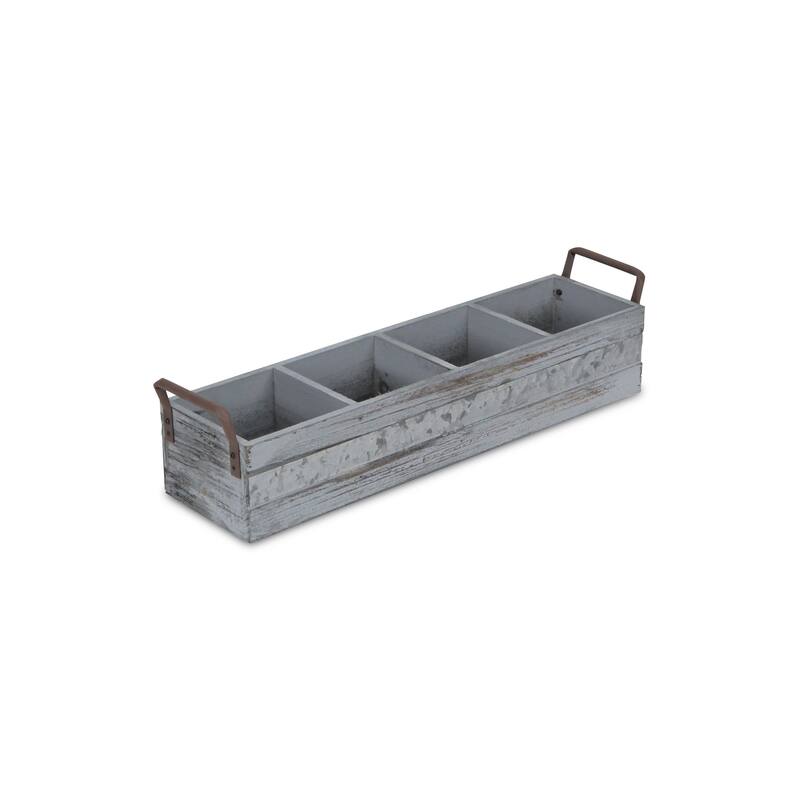 Brown Wooden 3 Slot Storage Caddy