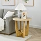 preview thumbnail 8 of 6, 25" Round End Table, Wooden Side Table, Night Stand for Living Room ,Reception Room (Oak Color)