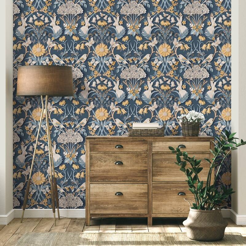Fine Decor Fae Navy Woodland Wall - 20.5 x 396 x 0.025