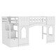 preview thumbnail 3 of 10, Twin Size Wood Loft Bed with Storage Staircase and Window
