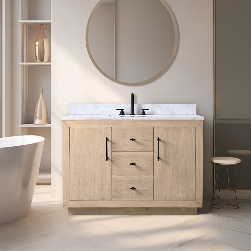 Vanity Art Bathroom Vanity with Sink and Top - 24" - Light Wheat/Ceramic