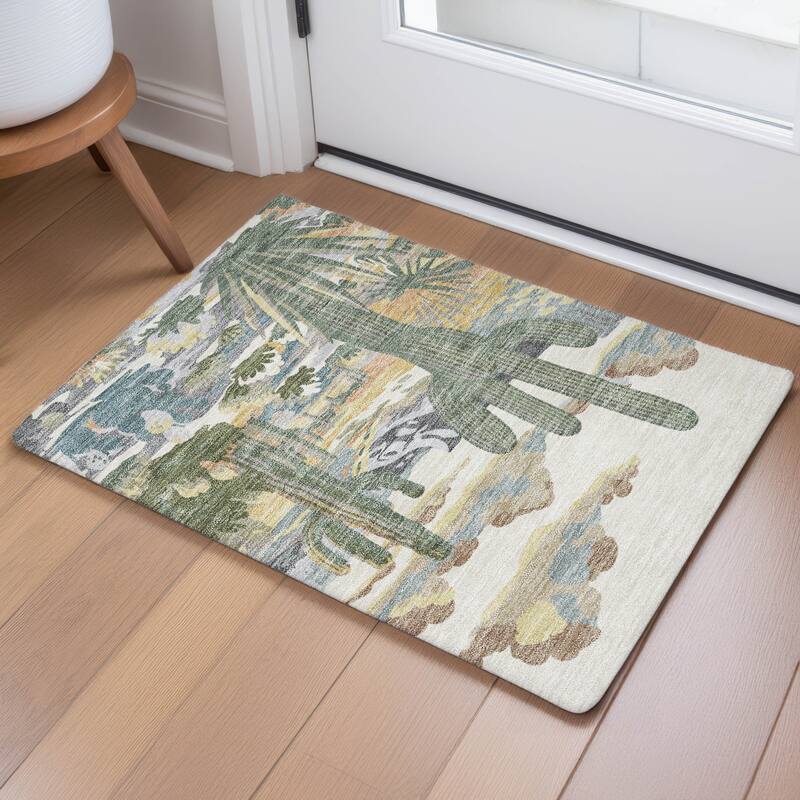 Machine Washable Indoor/ Outdoor Southwestern Mesa Chantille Rug