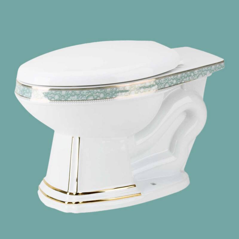 Elongated Bathroom Toilet Bowl White Vitreous China for High-tank Toilets Renovators Supply