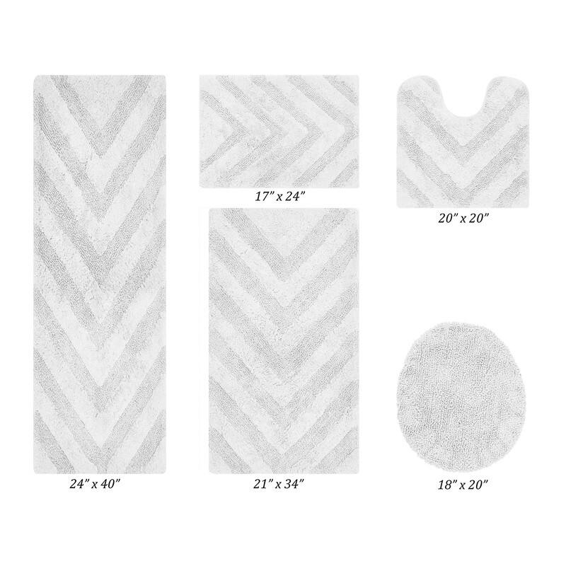 Better Trends Bathroom Rug Set 100% Cotton Tufted Water Absorbent Bath Rug for Shower, Sink Mats Machine Wash Hugo Collection