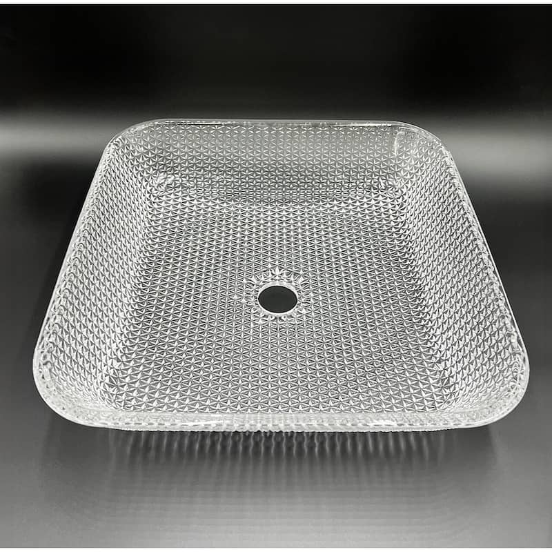CastelloUSA Decorative 16" Crystal Rectangle Glass Sink