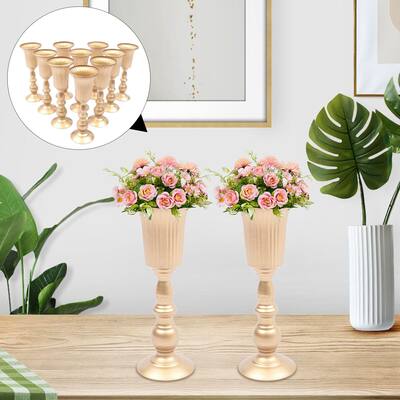 10 Pcs Trumpet Vases Wedding Centerpieces Tables Metal Flower Stand