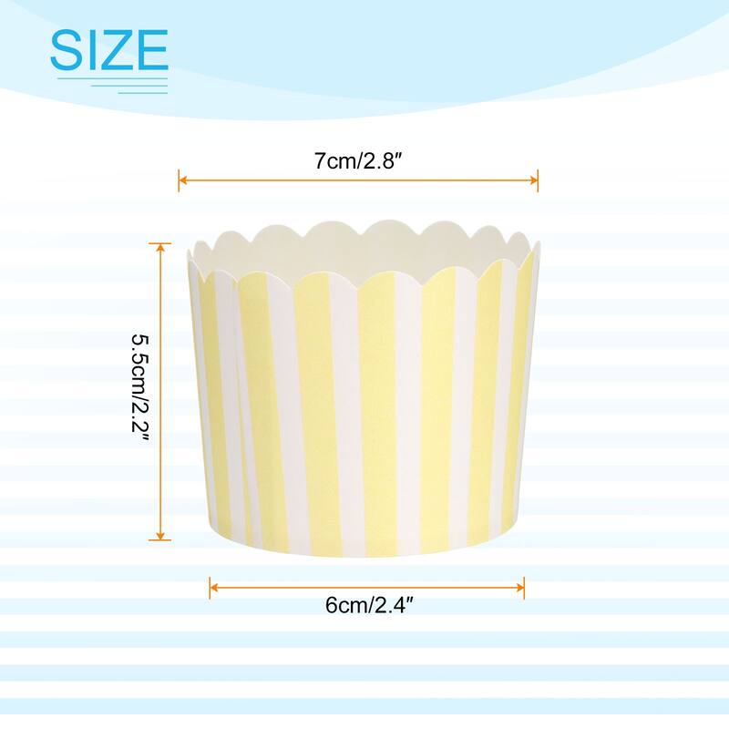 150Pcs Paper Baking Cups 6oz Cupcake Muffins Liner Wrappers - Yellow