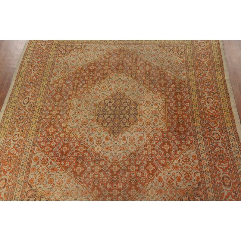 Vegetable Dye Tabriz Persian Area Rug Handmade Oriental Wool Carpet - 9'8"x 13'0"