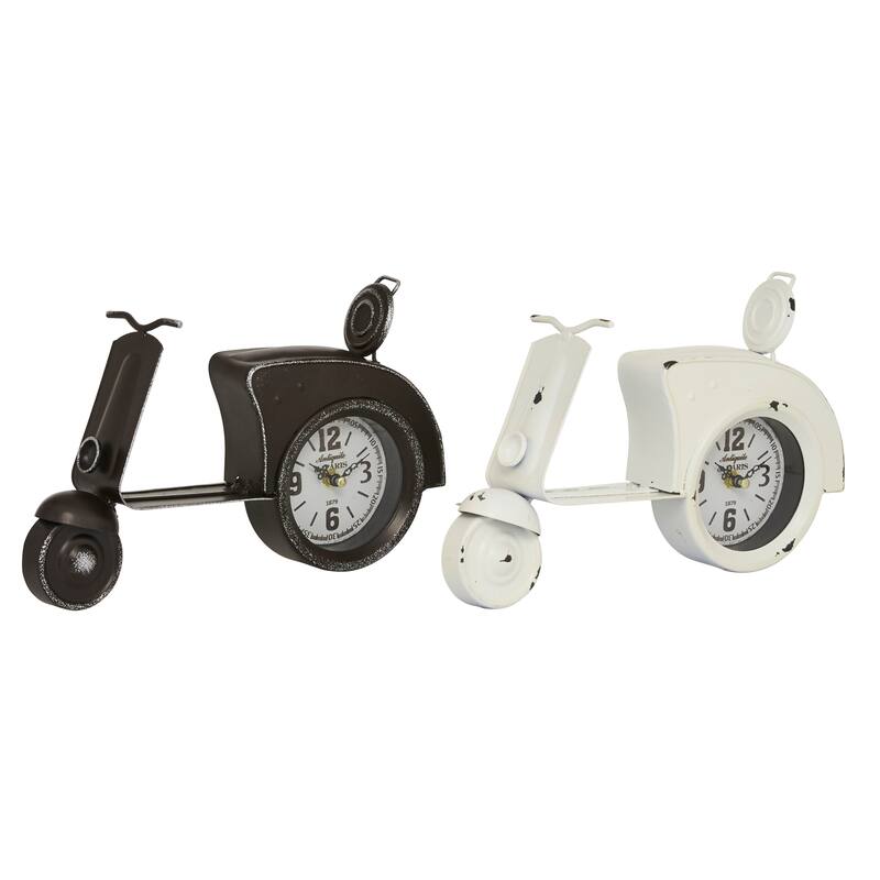 Multi Color Iron Country Cottage Clock (Set of 2) - 2/ASST 13"W, 8"H
