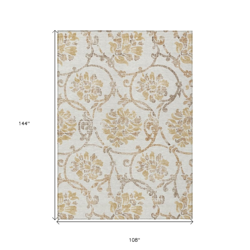 HomeRoots Floral Traditional Rectangle Outdoor Rug