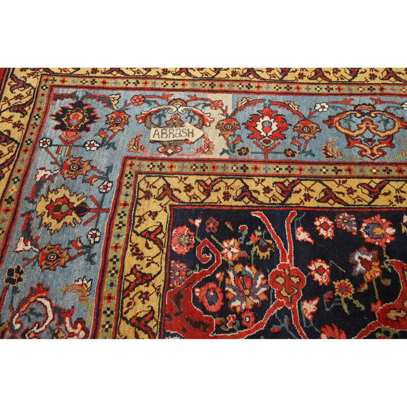 Hand Knotted Oriental 100% Wool Carpet Traditional Floral Red Bidjar Area Rug - 18' 11'' X 11' 7''