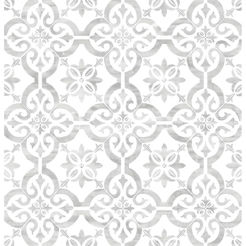 Luxe Haven Porto Tile Peel and Stick Wallpaper - 27 in. W x 18 ft. L - Harbor Mist