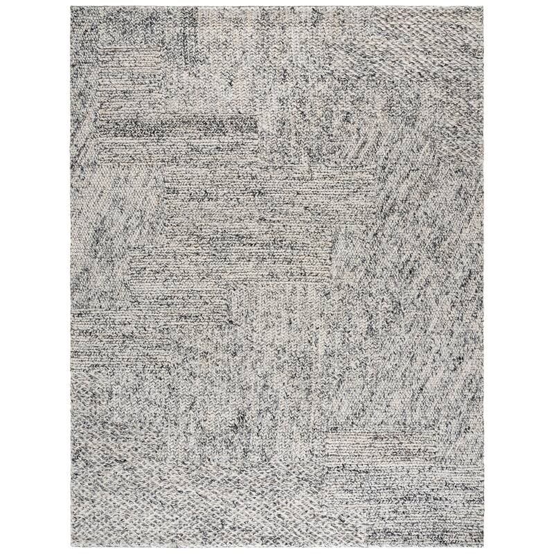 SAFAVIEH Handmade Natural Erltrud Fiber Farmhouse Hemp Rug - 8' x 10' - Black/Ivory